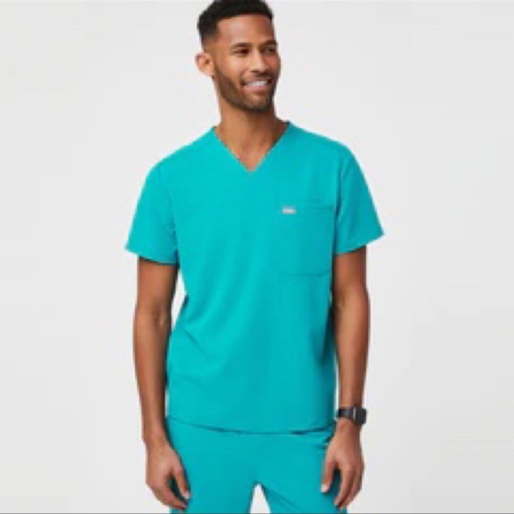 NEW! Limited Edition Teal Figs Men Leon Scrub Top